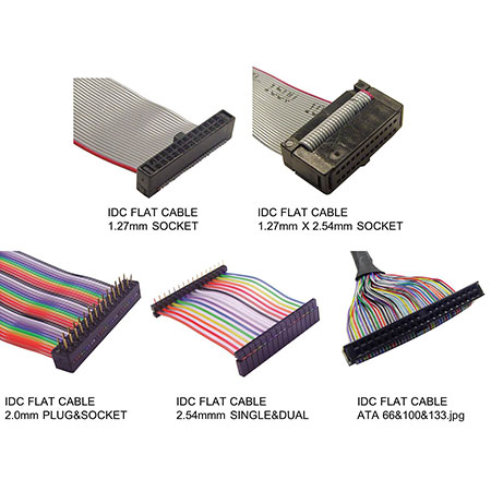 IDC Flat Ribbon Cable - 1.27mm/1.27mmX2.54mmSOCKET CABLE,2.0mmPLUG&SOCKET CABLE,2.54mmmSINGLE&DUAL CABLE,ATA66&100&133CABLE
